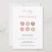 Cute Minimalist Roze Donuts 2e verjaardag Kaart (Voorkant)