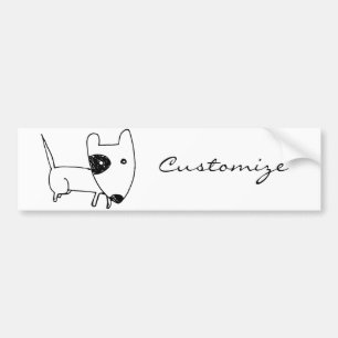 Cute Minimalistical Black-eye Dog Thunder_Cove Bumpersticker