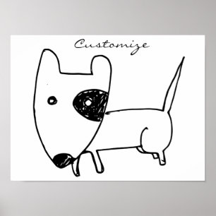 Cute Minimalistical Black-eye Dog Thunder_Cove Poster