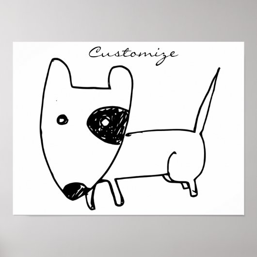 Cute Minimalistical Black-eye Dog Thunder_Cove Poster (Voorkant)