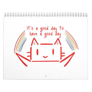 Cute Minimalistische Katten Illustratie Kalender