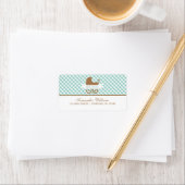 Cute Mint Gingham Pattern and Baby Carriage Etiket (Insitu)