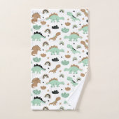 Cute Mint Green Dinosaur Motif (Serviette à main)