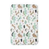Cute Mint Green Dinosaur Pattern Badmat (Voorkant Verticaal)