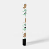 Cute Mint Green Dinosaur Pattern iPhone Hoesje (Rechterkant)