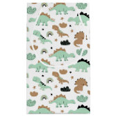 Cute Mint Green Dinosaur Pattern Klein Cadeauzakje (Achterkant)