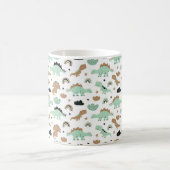 Cute Mint Green Dinosaur Pattern Koffiemok (Center)