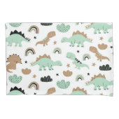 Cute Mint Green Dinosaur Pattern Kussensloop (Voorkant)