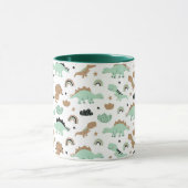 Cute Mint Green Dinosaur Pattern Mok (Midden)