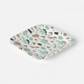 Cute Mint Green Dinosaur Pattern Papieren Bordje (Gebogen)