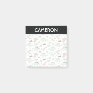 Cute Mint Green Dinosaur Pattern Post-it® Notes
