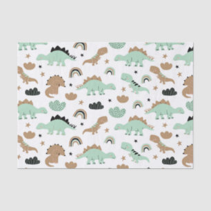 Cute Mint Green Dinosaur Pattern Tissuepapier