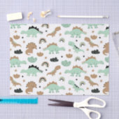 Cute Mint Green Dinosaur Pattern Tissuepapier (Craft)
