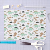 Cute Mint Green Dinosaur Pattern Tissuepapier (Craft)