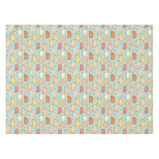 Cute Mint Pig Pattern Tafelkleed (Voorkant (Horizontaal))