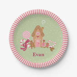 Cute Mint Pink Gingerbrood Snoep Bord