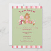 Cute Mint Pink Gingpain Sucre de canne Invitation (Devant)