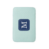 Cute Mint Polka Dot Pattern Custom Monogram Badmat (Voorkant Verticaal)