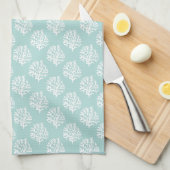 Cute Mint Summer Pattern en Blue Monogram Theedoek (Quarter Fold)