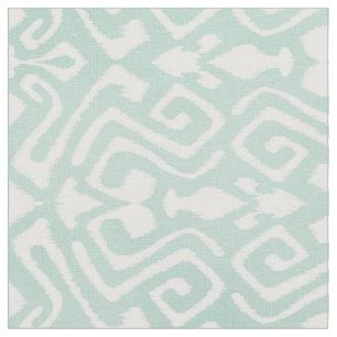 Cute mint turquoise ikat tribal stof