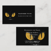 Cute Mischievous Black Cat with Fangs Visitekaartje (Voorkant / Achterkant)