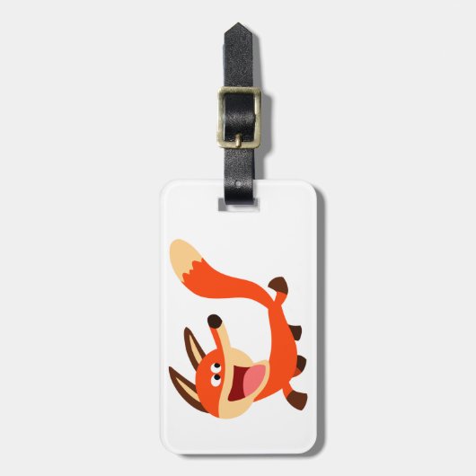 Cute Mischievous Cartoon Fox Bagagelabel (Voorkant verticaal)