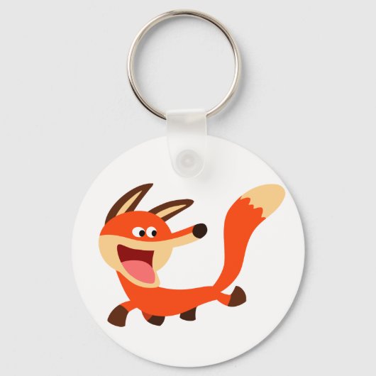 Cute Mischievous Cartoon Fox Sleutelhanger (Voorkant)