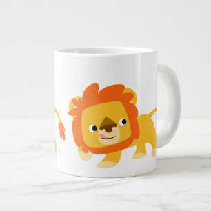 Cute Mischievous Cartoon Lion Extra Grote Beker
