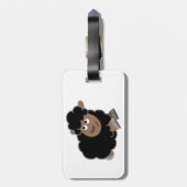 Cute Mischievous Cartoon Sheep Bagagelabel (Achterkant verticaal)
