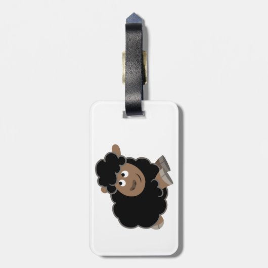 Cute Mischievous Cartoon Sheep Bagagelabel (Achterkant verticaal)