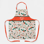 Cute Mistletoe Berry Kerstmonogram Holiday Schort (Voorkant)