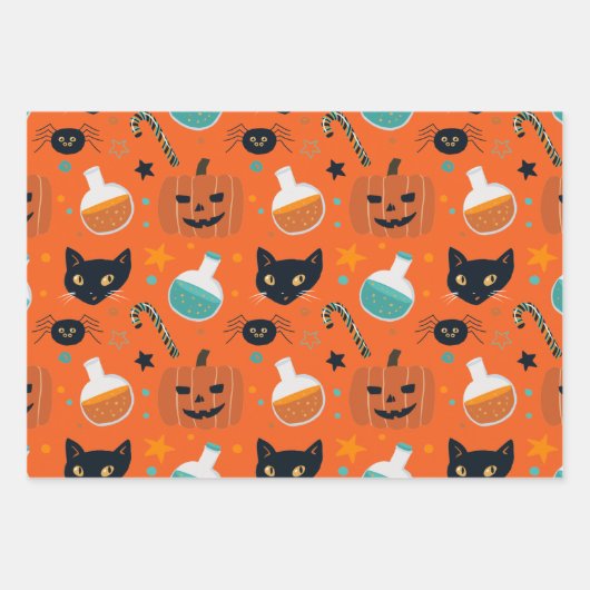Cute Mixed Pattern Halloween Coordinating Inpakpapier Vel (Voorkant 2)
