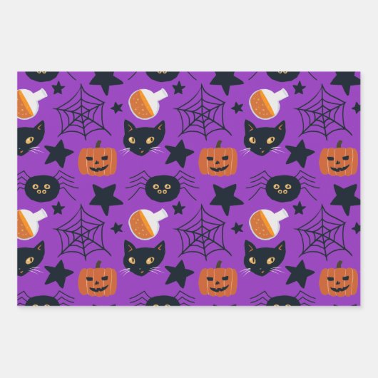 Cute Mixed Pattern Halloween Coordinating Inpakpapier Vel (Voorkant)