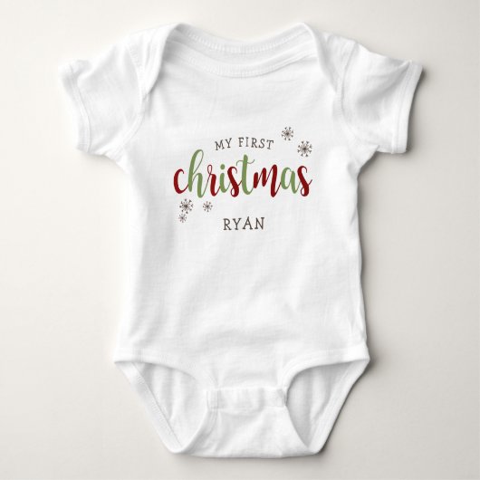Cute M'n Eerste Kerst Naam Romper (Voorkant)