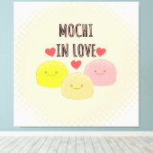 Cute Mochi Cartoon Tekeningen Canvas Afdruk (Insitu (Houten vloer))