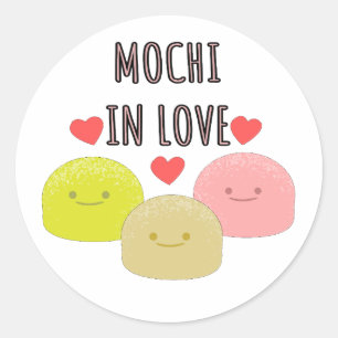Cute Mochi Cartoon Tekeningen Ronde Sticker