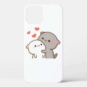 Cute Mochi Peach Cat iPhone 12 Hoesje