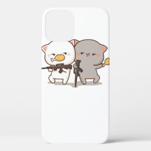 Cute Mochi Peach Cat iPhone 12 Hoesje