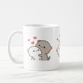 Cute Mochi Peach Cat Koffiemok