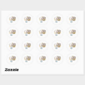 Cute Mochi Peach Cat Ronde Sticker (Vel)