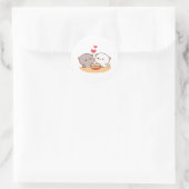 Cute Mochi Peach Cat Ronde Sticker (Tas)