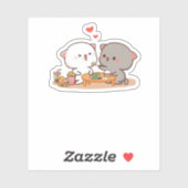 Cute Mochi Peach Cat Sticker (Vel)