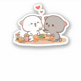 Cute Mochi Peach Cat Sticker