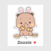 Cute Mochi Peach Cat Sticker (Vel)