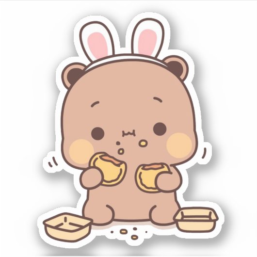 Cute Mochi Peach Cat Sticker (Voorkant)