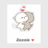 Cute Mochi Peach Cat Sticker (Vel)