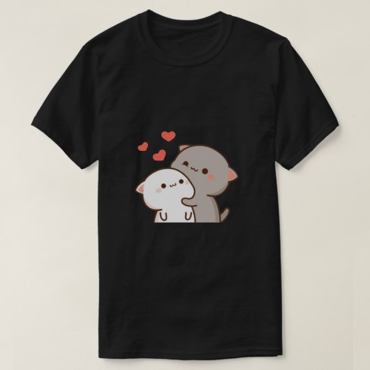 Cute Mochi Peach Cat T-shirt (Design voorkant)