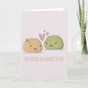 Cute Mochi Valentijnsdag Notitiekaartje