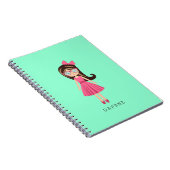 Cute Mode Designer Girl Personalized Journal Notitieboek (Rechterzijde)