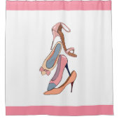 Cute Mode Girl Shoes Stiletto Pink Fun Douchegordijn (Voorkant)